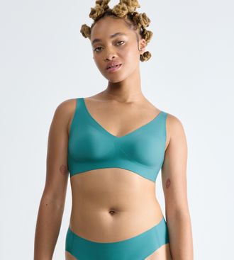 sloggi B&uuml;gelloser BH SLOGGI ZERO Feel 2.0 Soft bra, Damen, Gr. L, N-Gr, blau (quiet turquoise), Single Jersey, Obermaterial: 76% Polyamid, 24% Elasthan, BHs 