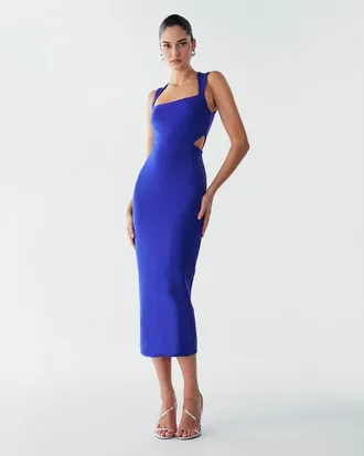 BWLDR Riri Maxi Dress in Cobalt Blue at Nordstrom, Size 10