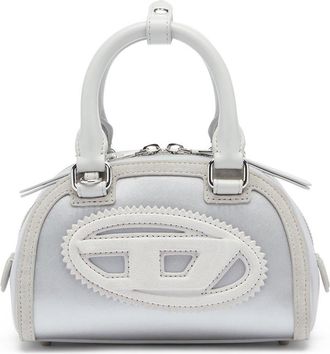 Diesel 1DR Dome - Mini bowling bag in satin and suede - Crossbody Bags - Woman - Silver