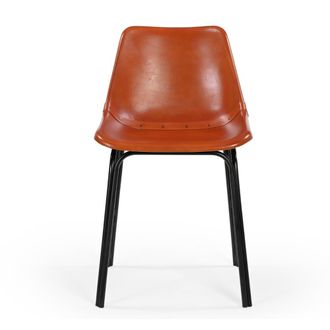 Signature Silla de cuero marr&oacute;n