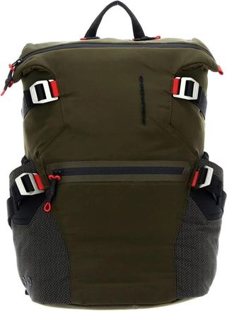 Piquadro Groene Polyester Rugzak - Heren - Rugzakken - Groen - ONE Size - Polyester - Tassen