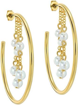 Ted Baker Casey Cascade Hoop Earrings in Gold Tone/Pearl at Nordstrom