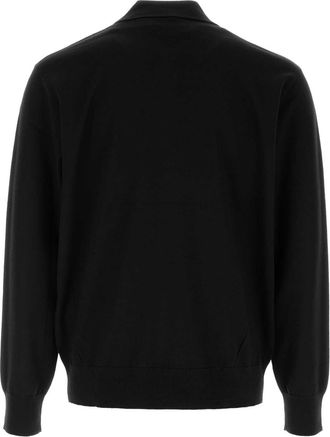 Dries Van Noten Mens Black Wool Muano Sweater Exterior: Merino Maglie