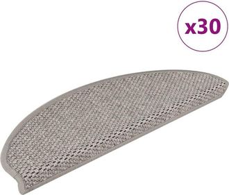 vidaXL Vidaxl - Alfombra Autoadhesiva Escalera Sisal 30 Uds 65x21x4 Cm Plateado