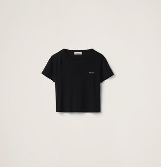 Miu Miu Ribbed jersey T-shirt