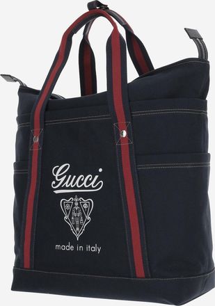 Gucci Mens Printed Fabric Bag Navy Cotton Shoulder
