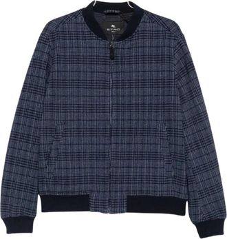 Etro Bomberjack - Heren - Bomber jackets - Blauw - XL - Katoen - Jassen