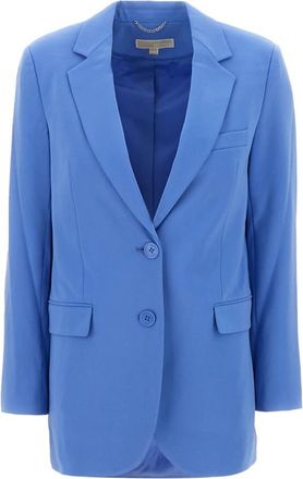 Michael Kors Single-breasted Two-Button Blazer - Dames - Blazers - Blauw - 2XS - Leer - Jassen