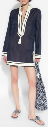Tory Burch Tasselled Tunic, Womens, Navy Blue
