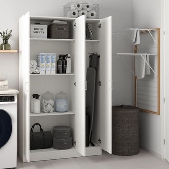 Dmora Armadio Multiuso Grande - 4 Ripiani 6 Vani, Bianco, -, 103.8x180h Cm Tarapoto