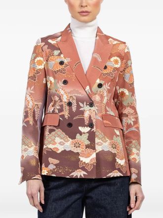 Ibrigu floral-print double-breasted blazer - women - Silk/Viscose - 40 - Pink