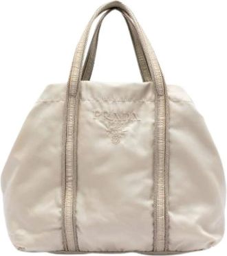 Prada Pre-owned Tote Bags, female, Beige, Size: ONE SIZE Pre-owned Vintage Tote Bag