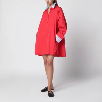 Loewe Abito a camicia rosso in cotone