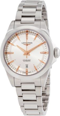 Longines Conquest Automatic Silver Dial Ladies Watch L3.320.4.72.6