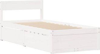 vidaXL Estructura de cama sin colchón madera maciza blanca 75x190 cm Vidaxl