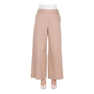 Max Mara Dames, Broeken, Beige, Maat: M Katoen