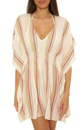 BECCA by Rebecca Virtue Radiance Woven Cover-Up Tunic in White/Mul at Nordstrom, Size X-Small