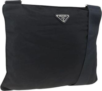 Prada Pre-owned Cross Body Bags, female, Black, Size: ONE SIZE Pre-owned Nylon Shoulder Bag