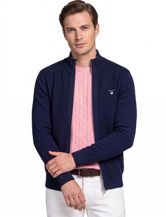 Scotland Blue vest normale fit effen navy katoen