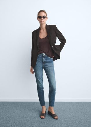 Mango Jeans Claudia slim crop blu scuro - Donna - 36 - MANGO