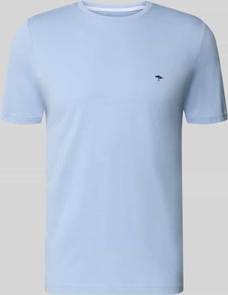 Fynch-Hatton Fynch-Hatton T-Shirt mit Rundhalsausschnitt und Label-Stitching in Hellblau, Gr&ouml;&szlig;e 3XL