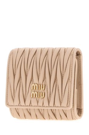 Miu Miu Matelass&eacute; Leather Wallet - Pink