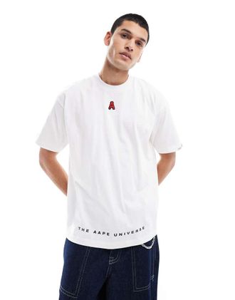 Aape By A Bathing Ape Aape by A Bathing Ape embossed logo t-shirt in white