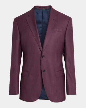 Emporio Armani Men & apos;s G-Line Wool Slim Herringbone Sport Coat