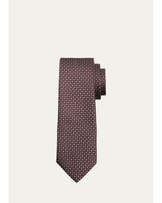 Ermenegildo Zegna Mens Micro-Jacquard Silk Tie