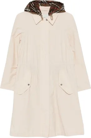 Burberry Cream Solid Trench Coat