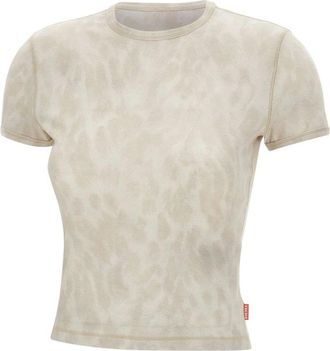 Diesel T-Anima T-shirt - Dames - T-shirts - Beige - S - Katoen - Tops