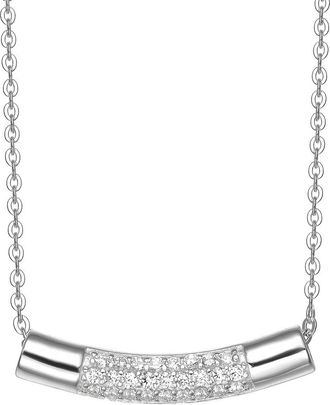 Genevive Silver Cz Pendant Necklace
