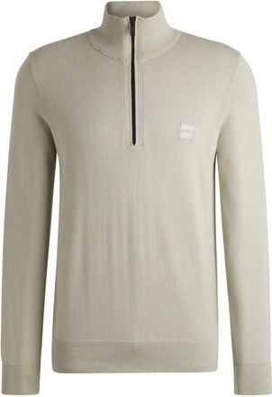 HUGO BOSS Truien & Vesten, Heren, Beige, XL, Katoen, Kanobix S Quarter-zip Sweater