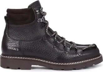 Doucal's Textured Leather Padded-Collar Ankle Boots