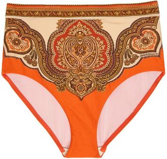 Zimmermann Mahon Patterned Bikini Brief - Orange - 4 (UK 16 / XL)