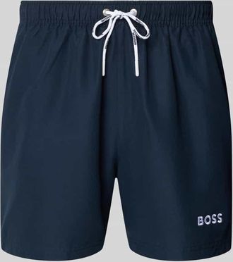 HUGO BOSS Badeshorts mit Label-Applikation Modell DOGFISH in Marine, Gr&ouml;&szlig;e XXL