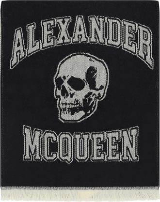 Alexander McQueen Varsity Skull Print Scarf
