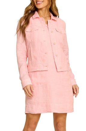 Tommy Bahama Two Palms Linen Raw Edge Jacket in Light Salmon at Nordstrom, Size Medium