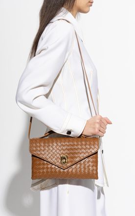 Bottega Veneta Shoulder Bag Knot Lock Medium, Womens, Brown