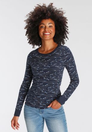 Kangaroos Langarmshirt sehr figurbetonte Passform, Rundhalsausschnitt, aus 100% Baumwolle