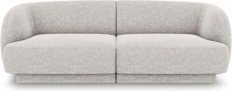 BLOOMINGLOFT 2-Sitzer Designsofa Miley - Chenille Hellgrau