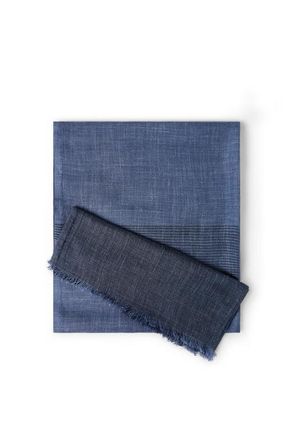 Brunello Cucinelli Linen and silk scarf in Denim at Nordstrom