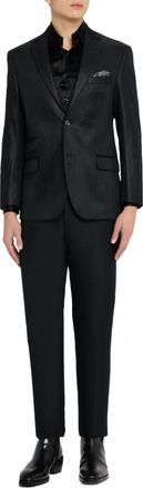 Robert Graham Colden Velvet Houndstooth Blazer In Black