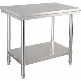 Costway Tavolo da Lavoro Multifunzione in Acciaio, Ideale per Supermercato, Ristorante e Negozio, 91,5 x 61 x 90 cm, Argento