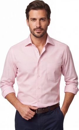 Eton overhemd Eton roze Classic Fit borstzak semi-wide spread