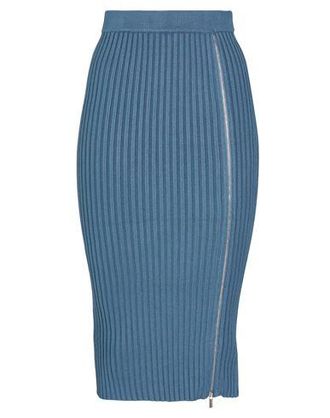 8 by YOOX VISCOSE BLEND MIDI SKIRT WITH ZIP DETAIL