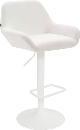 Clp Taburete de bar regulable y giratorio en Simil cuero Blanco