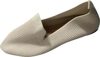 Generic Beige Womens Lightweight Pointed Toe Flats with Flexible Outsole for Comfortable Walking and Office Use