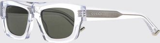 Gucci Occhiali da sole aviator in acetato con montatura rettangolare e logo