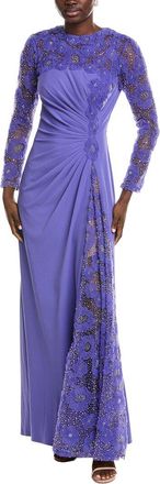 Tadashi Shoji Sagamore Ribbon Flower Embellished Gown